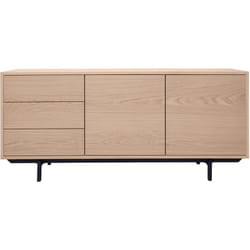 Buffet vintage finition bois chêne 2 portes 3 tiroirs L160 cm manny