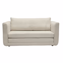Miliboo - Canapé convertible 2 places en tissu velours côtelé beige LEON