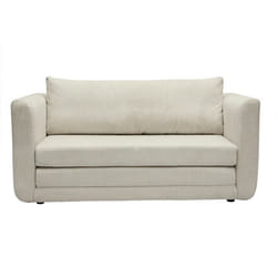 Miliboo - Canapé convertible 2 places en tissu velours côtelé beige LEON