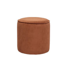 Miliboo - Pouf rond en velours côtelé terre brûlée D40 cm PAUL