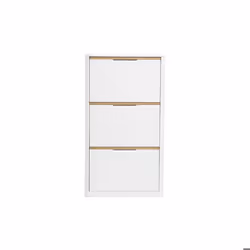 Miliboo - Meuble à chaussures 3 portes finition blanc laqué brillant L68 cm KIRK