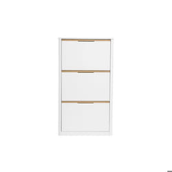 Miliboo - Meuble à chaussures 3 portes finition blanc laqué brillant L68 cm KIRK