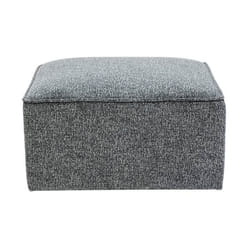 Miliboo - Pouf repose pieds en tissu chiné gris foncé KERRY