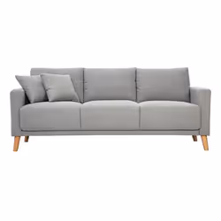 Miliboo - Canapé 3 places en tissu gris et bois clair MUNIK