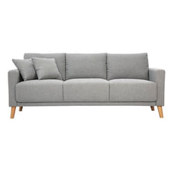 Miliboo - Canapé 3 places en tissu gris et bois clair MUNIK