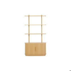 Miliboo - Bibliothèque finition bois clair chêne avec rangement 2 portes coulissantes L90 cm EPIC