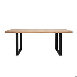 Miliboo - Table à manger rectangulaire finition bois chêne et métal noir L200 cm MAGDA