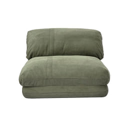 Miliboo - Chauffeuse 1 place convertible en tissu velours côtelé vert kaki SPENCER