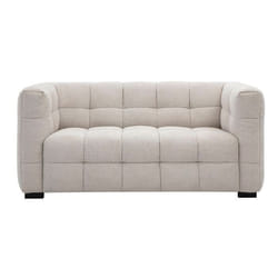 Miliboo - Canapé design 2 places en tissu effet velours texturé beige CORTO