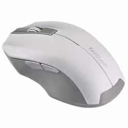 KeyOuest KO017753, Droitier, Optique, RF sans fil, 1000 DPI, Gris, Blanc