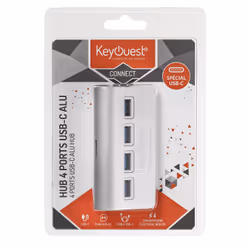KeyOuest KO018361 hub & concentrateur USB 3.2 Gen 1 (3.1 Gen 1) Type-C Aluminium
