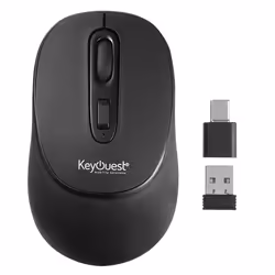 KeyOuest HYBRIDE, Ambidextre, RF sans fil, 1200 DPI, Noir