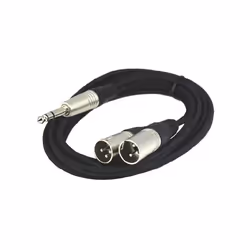 Câble XLR - NEUTRIK - 2 XLR mâles vers Jack 6.35 - Connecteur métal - Longueur 3m - Audio professionnel