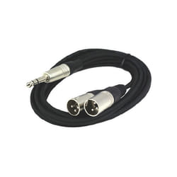 Câble XLR - NEUTRIK - 2 XLR mâles vers Jack 6.35 - Connecteur métal - Longueur 3m - Audio professionnel