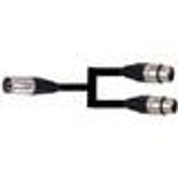 Câble audio - NEUTRIK - 2 XLR femelles 1 XLR mâle - 0.50m - Connecteur métal - Technologie DUaL