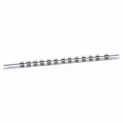 Rail pour 12 douilles 1/4" - L. 200 mm Accessoire d'atelier : Rail pour 12 douilles 1/4" - L. 200 mm