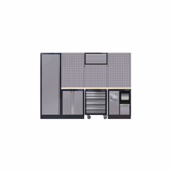 KING TONY - Mobilier d'atelier 3 meubles bas - gris Caractéristiques principales de ce produit : Noir/Gris. Contenu : Coffre  ...