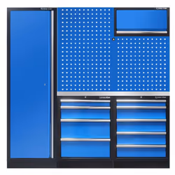 Dimension LxHxP (mm) : 1965 x 2000 x 460. Contenu : Armoire d'atelier 1 porte (Réf. : 87D11AKBB) : Dimension LxHxP 600x2000x4 ...