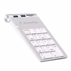 XtremeMac XM-NPHUB32-CR-SLV, USB, 18, Ordinateur portable, Argent, Blanc