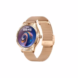 Montre Connectée Femme - Luxy - Acier Inoxydable - Suivi de la santé - Appels depuis le poignet - Dorée
