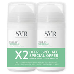 SVR Spirial Déodorant Anti-Transpirant 48H Roll-On Lot de 2 x 50 ml