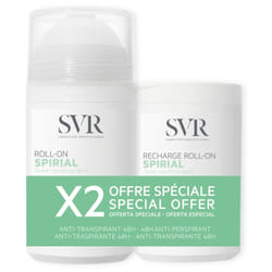 SVR Spirial Déodorant Anti-Transpirant 48H Roll-On 50 ml + Recharge Roll-On 50 ml
