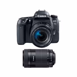 Canon EOS 77D + 18-55mm F4.0-5.6 IS STM + EF-S 55-250mm F4-5.6 IS STM Kit d'appareil-photo SLR 24,2 MP CMOS 6000 x 4000 pixels Noir