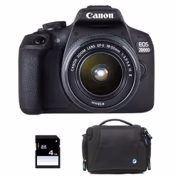 Canon appareil photo reflex eos 2000d + 18-55 is II + sac + sd 4go