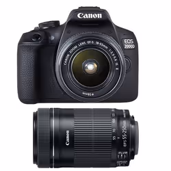 Canon appareil photo reflex eos 2000d + 18-55 is II + 55-250 is