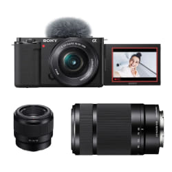 SONY ALPHA ZV-E10 NOIR + 16-50 + 55-210 + 50mm