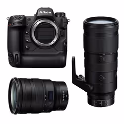 Nikon appareil photo hybride z9 + z 24-70mm f/2.8 s + z 70-200mm f/2.8 vr s