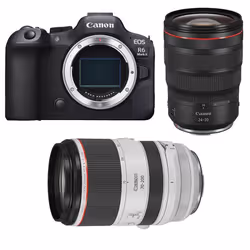 Canon appareil photo hybride eos r6 mark II + rf 24-70mm f/2.8 l is usm + rf 70-200mm f/2.8 l is usm