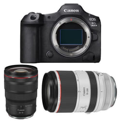 Canon appareil photo hybride eos r5 mark II + rf 24-70mm f/2.8 l is usm + rf 70-200mm f/2.8 l is usm