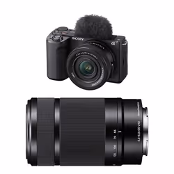 Sony appareil photo hybride alpha zv-e10 II noir + 16-50 + 55-210