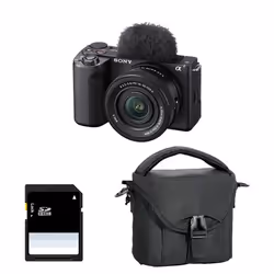 Sony appareil photo hybride alpha zv-e10 II noir + 16-50 pz + sac + sd 8 go