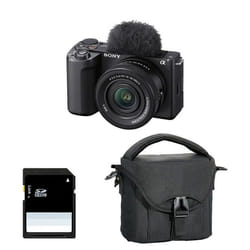 Sony appareil photo hybride alpha zv-e10 II noir + 16-50 pz + sac + sd 8 go
