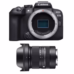 Canon appareil photo hybride eos r10 + sigma objectif 18-50mm f/2.8 dc dn contemporary