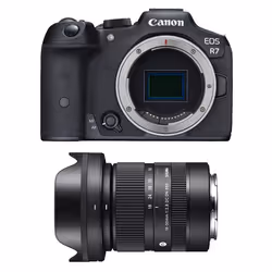 Canon appareil photo hybride eos r7 + sigma objectif 18-50mm f/2.8 dc dn contemporary