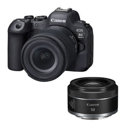 Hybride Canon appareil photo hybride eos r6 mark II + objectif rf 24-105mm f/4-7.1 is stm + rf 50mm f/1.8 stm