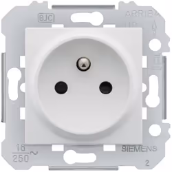 SIEMENS Delta Viva Prise électrique 2P+T Cette prise de courant 2P + T, de la marque Siemens, peut être installée dans du rés ...