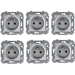 Siemens - Lot de 6 Prises 2P+T silver delta viva