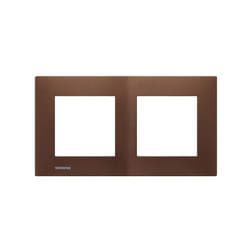 Siemens - delta viva plaque double métal marron SIE007955