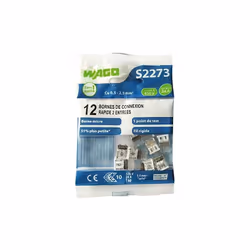 Bornes automatiques pour fils rigides Micro : 51 % plus petite par rapport à la borne S273 Fabile encombrement 2 entrées 1 po ...