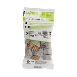 Wago - Sachet de 15 bornes de connexion automatique 3 entrées S222