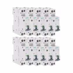 Description générale Lot de 10 disjoncteurs électriques phase + neutre 16A, conçus pour stopper le courant lors des courts-ci ...