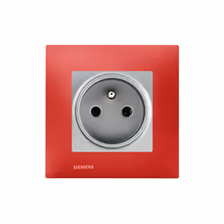 Prise 2P+T Silver Delta Viva + Plaque Rouge Un design contemporain et un grand choix de coloris La gamme d'appareillage modul ...