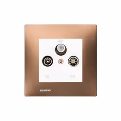 Prise TV FM SAT Blanc Delta Viva + Plaque Métal Marron Un design contemporain et un grand choix de coloris La gamme d'apparei ...