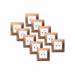 LOT de 10 Prises 2P+T Blanc Delta Viva + Plaques Métal Marron Un design contemporain et un grand choix de coloris La gamme d' ...