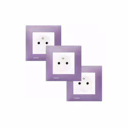LOT 3 Prise 2P+T Blanc Delta Viva + Plaque Violet Un design contemporain et un grand choix de coloris La gamme d'appareillage ...