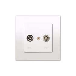 Prise TV /FM Blanc Delta Viva + Plaque Blanc Un design contemporain et un grand choix de coloris La gamme d'appareillage modu ...